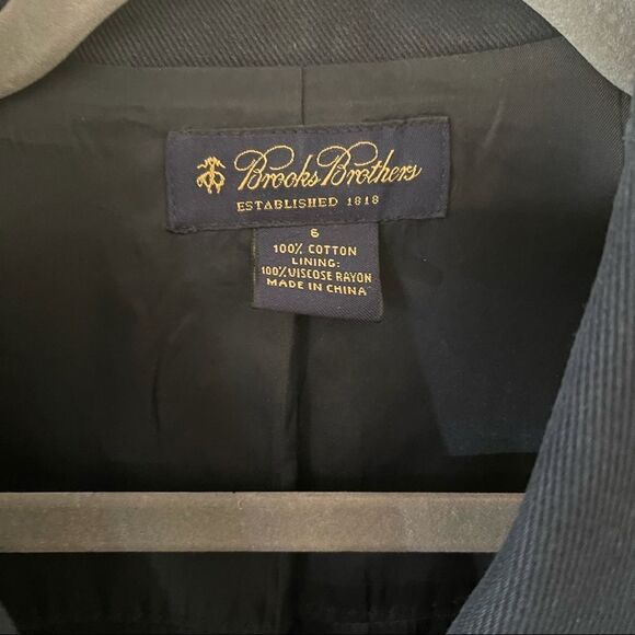 Brooks Brothers Women's Brushed Cotton Twill Navy Button Jacket 6 - Picture 7 of 7